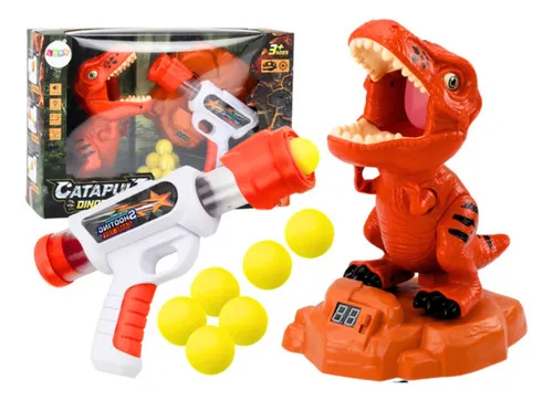 Producto Dinosaurio Con Pistola De Lanza Dardo Pelota Juego Al Blanco Imagen